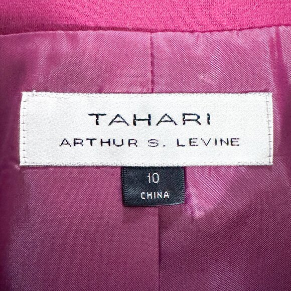 Tahari ASL Blazer Jacket Magenta Belted Women's Size 10 - Picture 3 of 4
